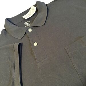 Harbor Bay Polo Shirt Mens 3XL Black‎ Short Sleeve Pocket Pique DXL 95822 NEW